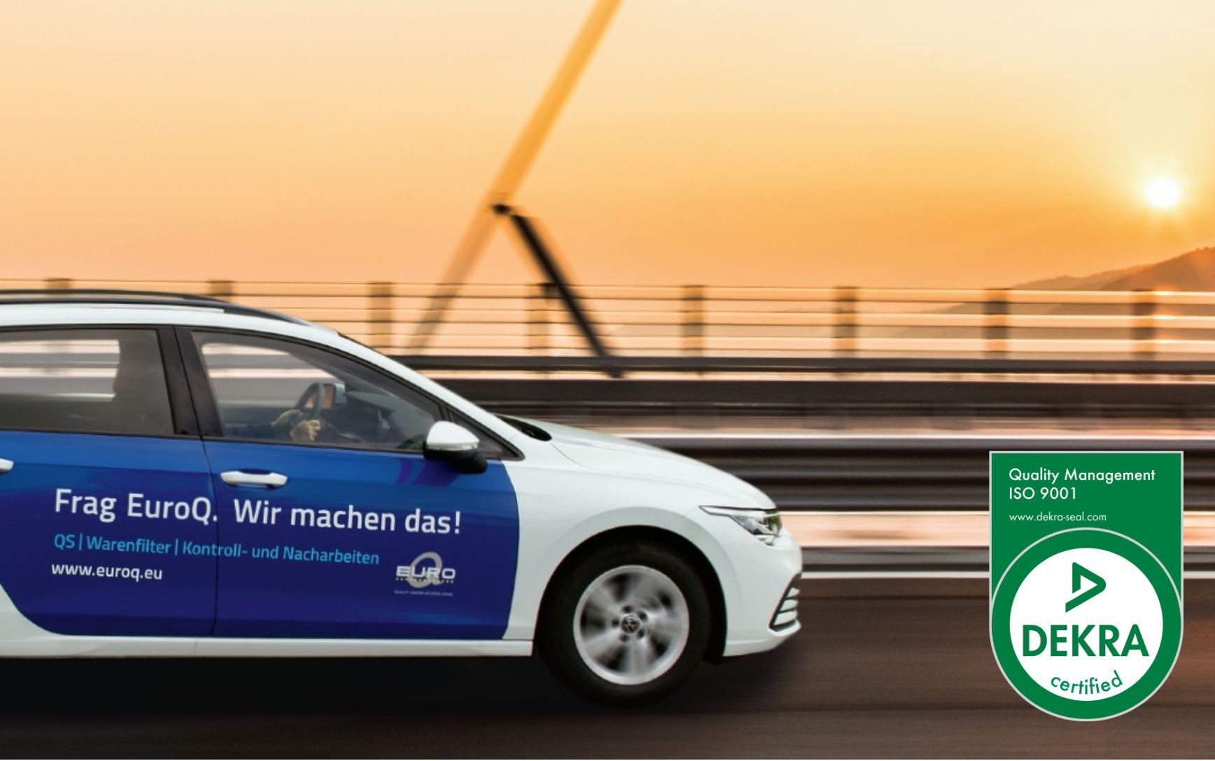 ISO 9001 Certificate: EuroQ Quality Assurance. Company Car plus ISO 9001 logo.